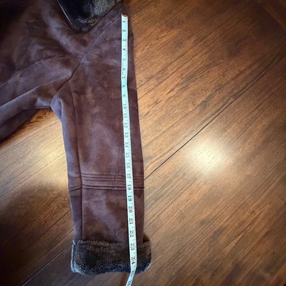 Beautiful Women's Java Brown Suede Fur Lined Midi Coat, Size Large or XL - Picture 10 of 15